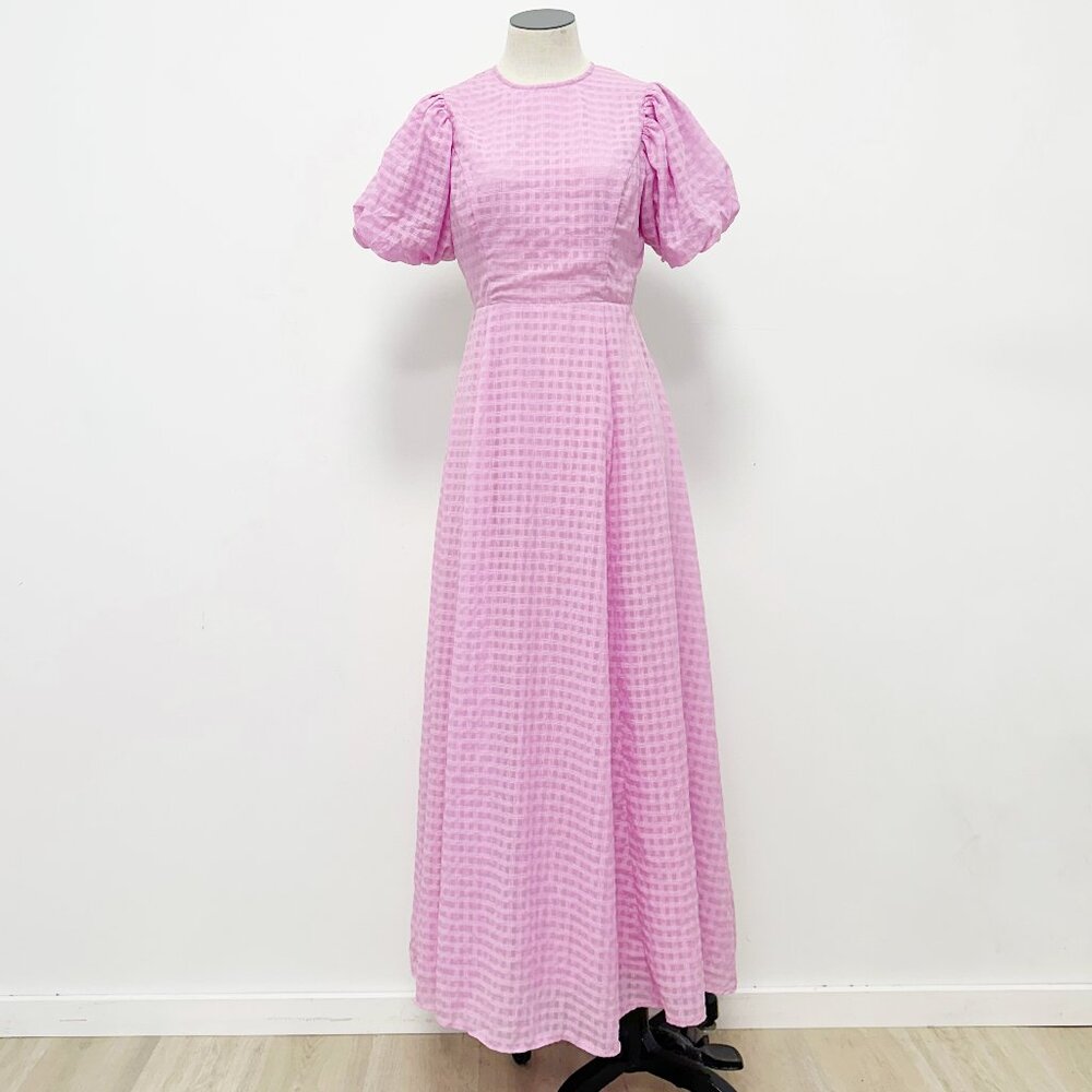 STORIA checked midi dress Small Pink